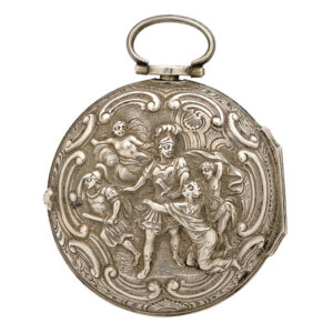 Fine Dutch silver repoussé verge pocket watch Circa 1765