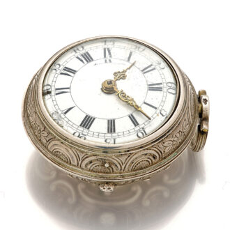 Fine Dutch silver repoussé verge pocket watch Circa 1765