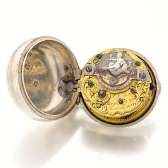 Fine Dutch silver repoussé verge pocket watch Circa 1765