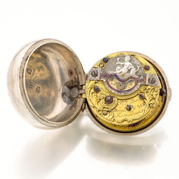 Fine Dutch silver repoussé verge pocket watch Circa 1765 Fine Dutch silver repoussé verge pocket watch Circa 1765
