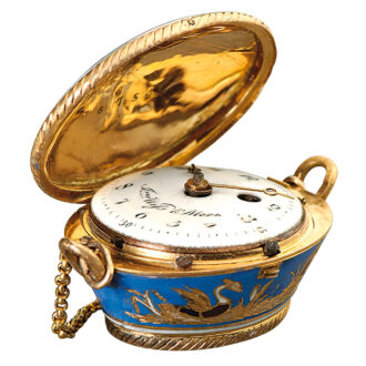 Swiss pendant form watch in the shape of a basket Circa 1810