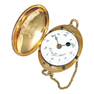 Swiss pendant form watch in the shape of a basket Circa 1810