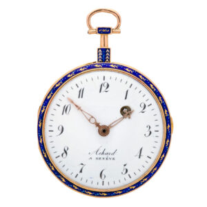 Swiss fine 18 carat gold and enamel verge watch Circa 1800