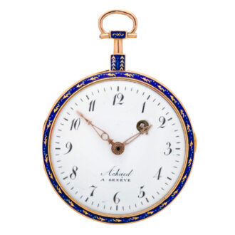 Swiss fine 18 carat gold and enamel verge watch Circa 1800