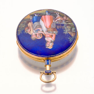 Swiss fine 18 carat gold and enamel verge watch Circa 1800