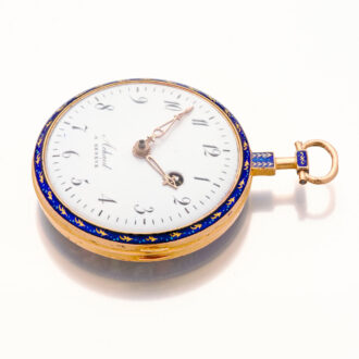 Swiss fine 18 carat gold and enamel verge watch Circa 1800