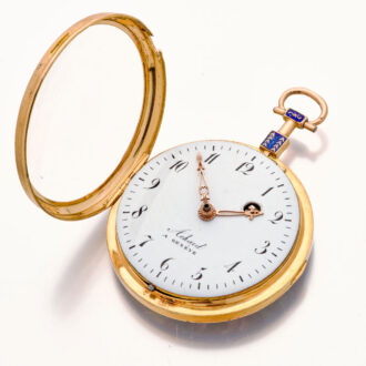 Swiss fine 18 carat gold and enamel verge watch Circa 1800