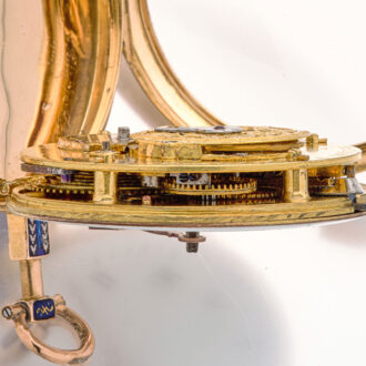 Swiss fine 18 carat gold and enamel verge watch Circa 1800
