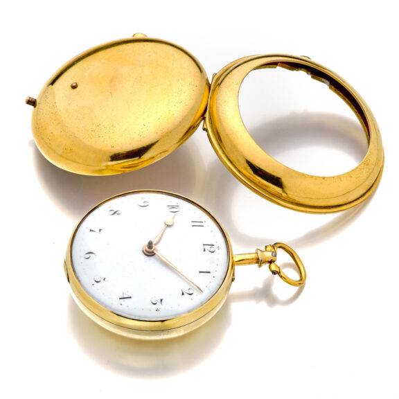 English silver-gilt pair-cased verge pocket watch Circa 1805 English silver-gilt pair-cased verge pocket watch Circa 1805