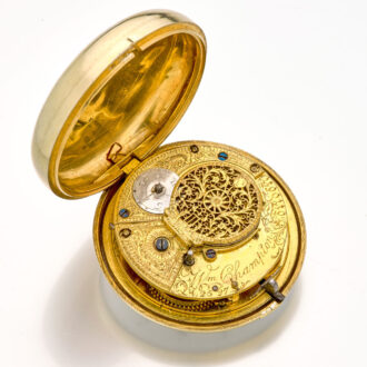 English silver-gilt pair-cased verge pocket watch Circa 1805