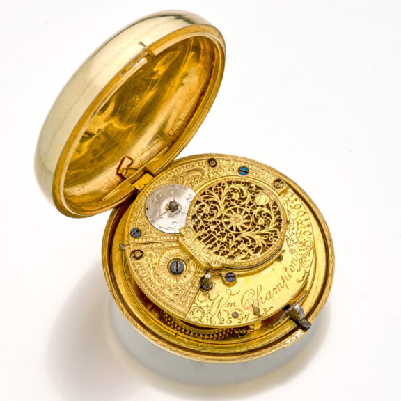 English silver-gilt pair-cased verge pocket watch Circa 1805 English silver-gilt pair-cased verge pocket watch Circa 1805