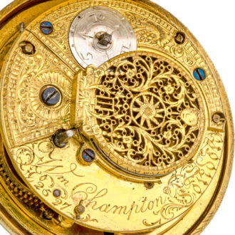 English silver-gilt pair-cased verge pocket watch Circa 1805