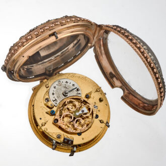 A Swiss gold repeating verge with gold chatelaine Circa 1770