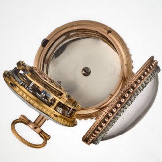 A Swiss gold repeating verge with gold chatelaine Circa 1770