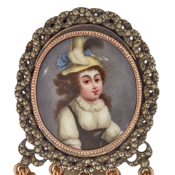 A Swiss gold repeating verge with gold chatelaine Circa 1770 A Swiss gold repeating verge with gold chatelaine Circa 1770