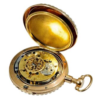 French repeating gold and enamel verge watch Circa 1790