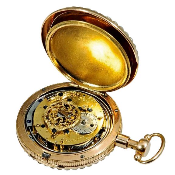 French repeating gold and enamel verge watch Circa 1790 French repeating gold and enamel verge watch Circa 1790