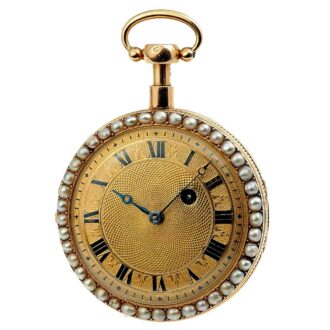 French repeating gold and enamel verge watch Circa 1790