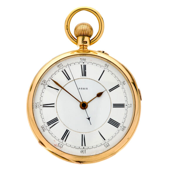 English gold open faced lever with start/stop seconds Circa 1897 English gold open faced lever with start/stop seconds Circa 1897