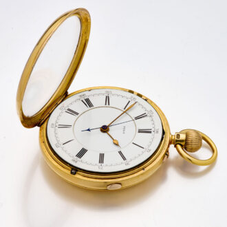 English gold open faced lever with start/stop seconds Circa 1897