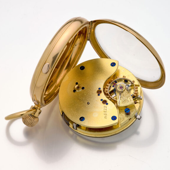 English gold open faced lever with start/stop seconds Circa 1897 English gold open faced lever with start/stop seconds Circa 1897