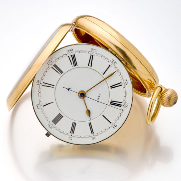 English gold open faced lever with start/stop seconds Circa 1897 English gold open faced lever with start/stop seconds Circa 1897