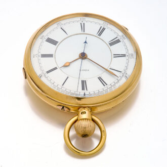 English gold open faced lever with start/stop seconds Circa 1897