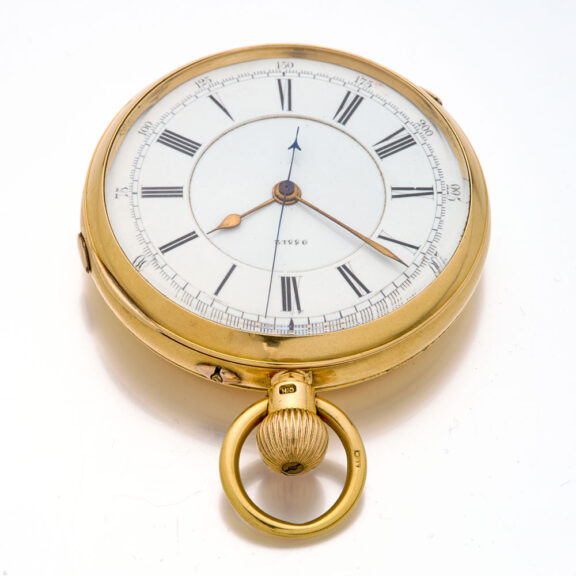 English gold open faced lever with start/stop seconds Circa 1897 English gold open faced lever with start/stop seconds Circa 1897