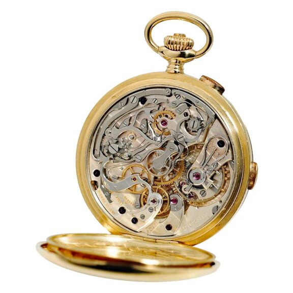 Swiss gold split seconds chronograph watch Circa 1900 Swiss gold split seconds chronograph watch Circa 1900