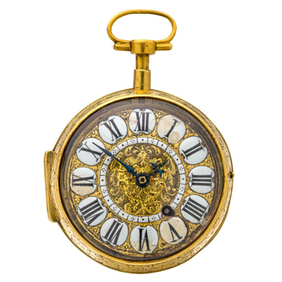 French gilt quarter repeating verge Oignon pocket watch Circa 1715 French gilt quarter repeating verge Oignon pocket watch Circa 1715