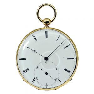 Swiss gold watch with pivoted detent escapement Circa 1850