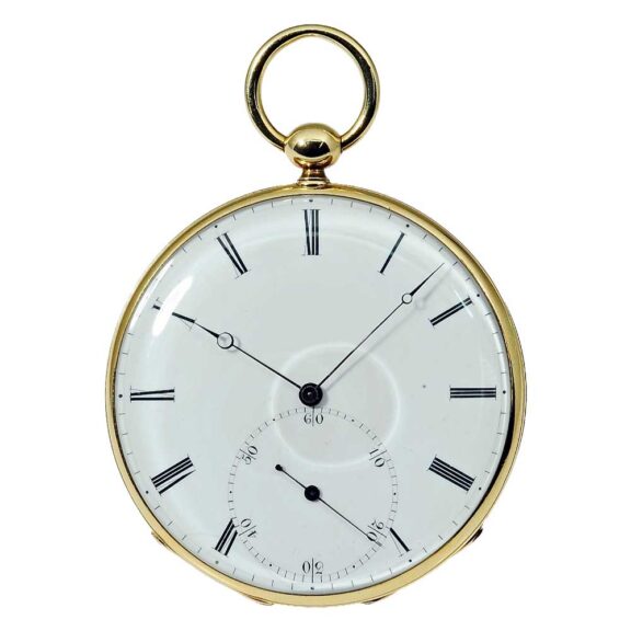 Swiss gold watch with pivoted detent escapement Circa 1850