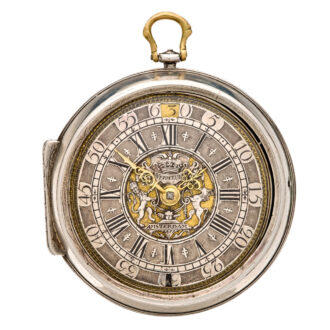 Interesting Dutch watch with date and champlevé dial Circa 1710
