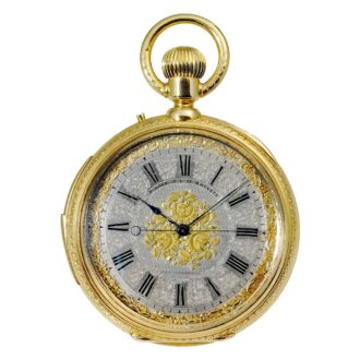 Rare Swiss gold double sided calendar watch Circa 1900