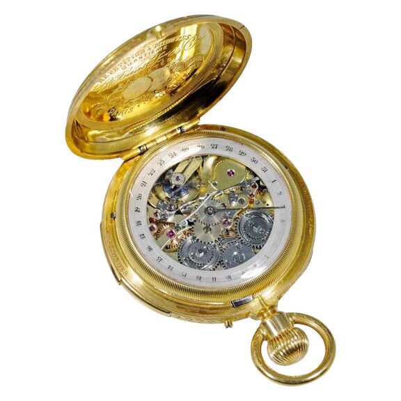 Rare Swiss gold double sided calendar watch Circa 1900 Rare Swiss gold double sided calendar watch Circa 1900