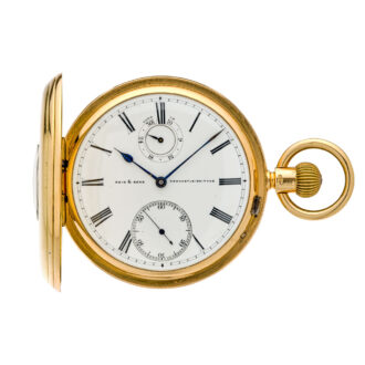Heavy English gold half hunter with power reserve Circa 1869