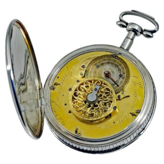 A Swiss oversized silver verge pocket watch circa 1790
