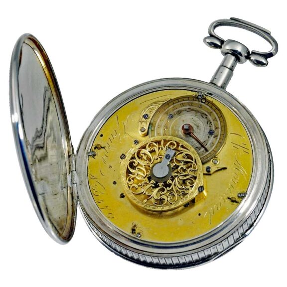 A Swiss oversized silver verge pocket watch circa 1790 A Swiss oversized silver verge pocket watch circa 1790