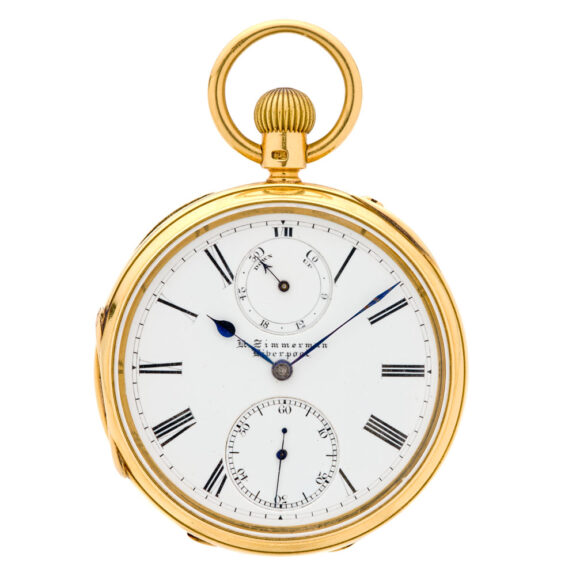 Fine English 18K gold lever watch with power reserve Circa 1885 Fine English 18K gold lever watch with power reserve Circa 1885