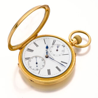 Fine English 18K gold lever watch with power reserve Circa 1885