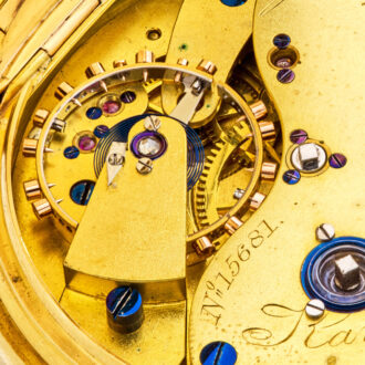 Fine English 18K gold lever watch with power reserve Circa 1885