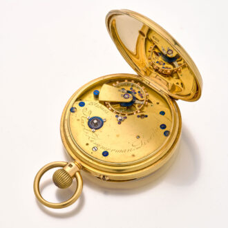 Fine English 18K gold lever watch with power reserve Circa 1885