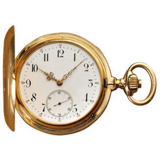 Swiss gold full hunting cased pocket watch à goutte Circa 1895