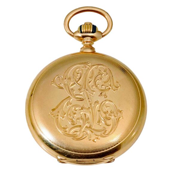 Swiss gold full hunting cased pocket watch à goutte Circa 1895 Swiss gold full hunting cased pocket watch à goutte Circa 1895