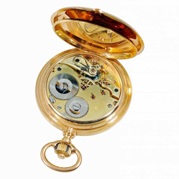 Swiss gold full hunting cased pocket watch à goutte Circa 1895 Swiss gold full hunting cased pocket watch à goutte Circa 1895