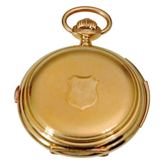 Swiss gold minute repeating chronograph watch Circa 1880 Swiss gold minute repeating chronograph watch Circa 1880