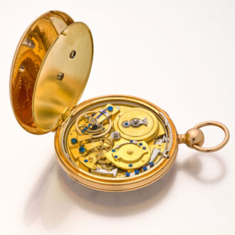 French gold quarter repeating ruby cylinder watch Circa 1825