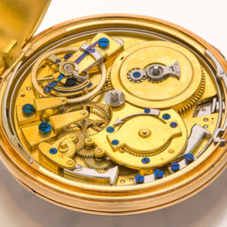 French gold quarter repeating ruby cylinder watch Circa 1825