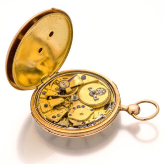 Fine French 18 carat gold quarter repeating cylinder Circa 1830