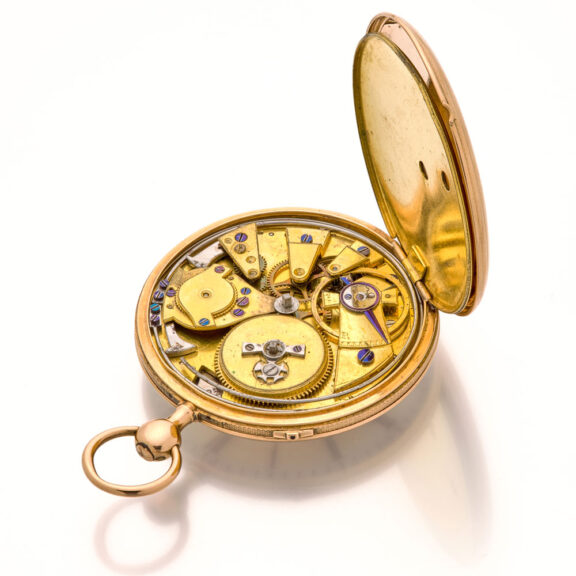Fine French 18 carat gold quarter repeating cylinder Circa 1830 Fine French 18 carat gold quarter repeating cylinder Circa 1830